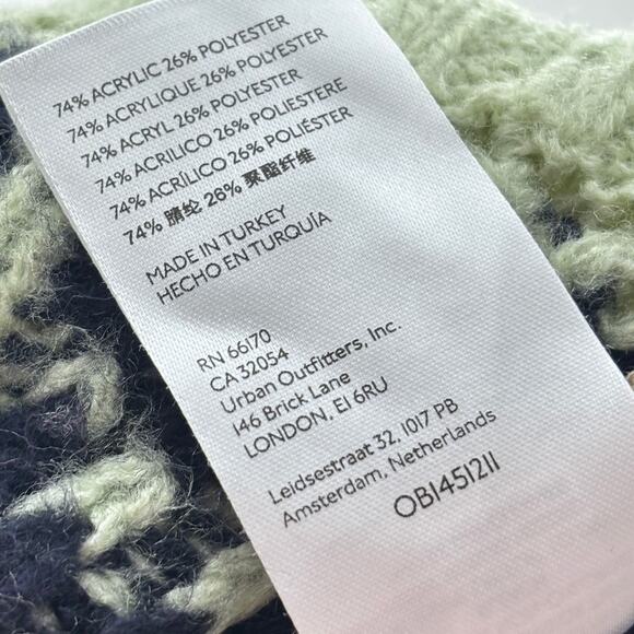 Anthropologie Green Fair Isle Turtleneck Tunic Pullover Sweater - Picture 11 of 11